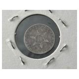 1857 Three Cent Silver Only 1,042,000 Minted