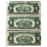 1953 Red Seal $2 Dollar Notes