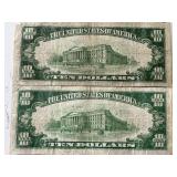 1934 Green Seal $10 Dollar Federal Reserve Notes