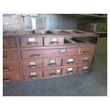 (A-4) Antique Wood 20-Drawer Cabine...