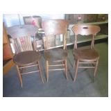 (RMC) 3 Vintage Wood Chairs...