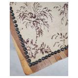 Vintage Oak Slat-Back Chair with Floral Upholstery and Nailhead Trim Vintage Oak Slat-Back Chair with Floral Upholstery and Nailhead Trim