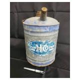 Your Own Vintage Metal Oil Can with Side Spout - Blue Label Your Own Vintage Metal Oil Can with Side Spout - Blue Label
