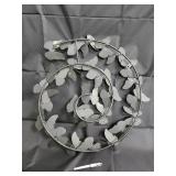 Vintage Brass Butterfly Wall Wreath - Circular Ring of Patina Butterflies Vintage Brass Butterfly Wall Wreath - Circular Ring of Patina Butterflies