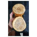 Pair of Hand-Carved Wooden Figurines - Folk Art Carvings Pair of Hand-Carved Wooden Figurines - Folk Art Carvings