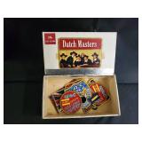 Dutch Masters Cigars Box with Vintage Patch Collection - ABC Triplicate Club, WIBC, Union Jack Dutch Masters Cigars Box with Vintage Patch Collection - ABC Triplicate Club, WIBC, Union Jack