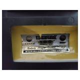 Vintage Yellow Tin Toy Car & Red Radio Flyer Wagon - Beam 100 Months Old Plaque Inside Vintage Yellow Tin Toy Car & Red Radio Flyer Wagon - Beam 100 Months Old Plaque Inside