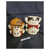 Mugs - Stacking Ceramic Face Cups With Ears - Made In Japan (Lot Of 4) Mugs - Stacking Ceramic Face Cups With Ears - Made In Japan (Lot Of 4)