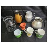 Coffee Mugs & Kettles Assorted Set - Glass Carafe, Electric Kettle, Ceramic Pitcher, Teapot Coffee Mugs & Kettles Assorted Set - Glass Carafe, Electric Kettle, Ceramic Pitcher, Teapot