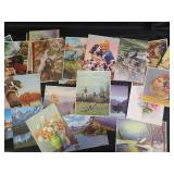 Assorted Vintage Postcards - Landscapes, Florals & People Assorted Vintage Postcards - Landscapes, Florals & People