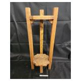 Oak Wood Plant Stand - Four-Post Frame with Octagonal Shelf Oak Wood Plant Stand - Four-Post Frame with Octagonal Shelf
