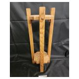 Oak Wood Plant Stand - Four-Post Frame with Octagonal Shelf Oak Wood Plant Stand - Four-Post Frame with Octagonal Shelf