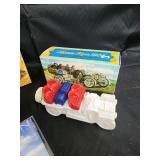 Glass Bell Dome Figurine with Lavender Gown, Antique Train Toys & Avon CD Set Glass Bell Dome Figurine with Lavender Gown, Antique Train Toys & Avon CD Set