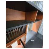 Wood Desk with Hutch and Black Laminate Top, Built-In Shelving Wood Desk with Hutch and Black Laminate Top, Built-In Shelving