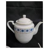 Time Porcelain China Claremont Japan Teacups & Saucers Teapot Set - Floral Borders Time Porcelain China Claremont Japan Teacups & Saucers Teapot Set - Floral Borders