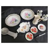 Shofu China Occupied Japan Floral Plates, Hawaii Souvenir Plates, Creamers & Filigree Center Dish Shofu China Occupied Japan Floral Plates, Hawaii Souvenir Plates, Creamers & Filigree Center Dish