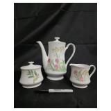 Sheffield Herbs & Spices Teapot Set - Floral 3-Piece Tea Service Sheffield Herbs & Spices Teapot Set - Floral 3-Piece Tea Service