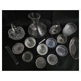 Crystal Cut-Glassware Assortment - Bowls, Decanter, Carafe, Basket Crystal Cut-Glassware Assortment - Bowls, Decanter, Carafe, Basket