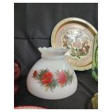 Vintage Christmas Tableware & Decor - Oil Lamp, Rose Vase, A Country Christmas Plate, Green Glass Plate, Tree Plate, Amber Plate Vintage Christmas Tableware & Decor - Oil Lamp, Rose Vase, A Country Christmas Plate, Green Glass Plate, Tree Plate, Amber Plate