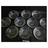 Etched Glass Dessert Bowls - Leaf Pattern Clear Glass (Multi-Size Set) Etched Glass Dessert Bowls - Leaf Pattern Clear Glass (Multi-Size Set)