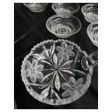 Crystal Clear Glassware - Floral/Starburst Pattern - Assorted Pieces Crystal Clear Glassware - Floral/Starburst Pattern - Assorted Pieces