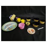 Kids' Plastic Toy Kitchen Set - Plates, Bowls, Cups, Whisk & Marker (Yellow) Kids' Plastic Toy Kitchen Set - Plates, Bowls, Cups, Whisk & Marker (Yellow)