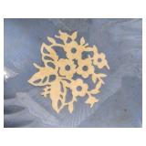 Porcelain Plate Pair: White Transferware Oval Plate with Blue Border & Blue Center Plate Porcelain Plate Pair: White Transferware Oval Plate with Blue Border & Blue Center Plate