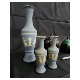 Made in Japan Ceramic Vase Set - Celadon Blue Vases (3) & Brown Floral Teapot & Green Teapot Made in Japan Ceramic Vase Set - Celadon Blue Vases (3) & Brown Floral Teapot & Green Teapot