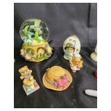 Assorted Porcelain Figurines & Ornaments - Snow Globe, Birthday Bell, Lantern, Garden Decor Assorted Porcelain Figurines & Ornaments - Snow Globe, Birthday Bell, Lantern, Garden Decor