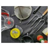 Vintage Kitchen Tools Lot - Red Digital Scale, Grater, Skewers, Shakers, Osterizer Vintage Kitchen Tools Lot - Red Digital Scale, Grater, Skewers, Shakers, Osterizer