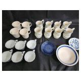 Blue Danube Flow Blue Porcelain Mugs & Creamers Set - Made in China Blue Danube Flow Blue Porcelain Mugs & Creamers Set - Made in China