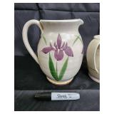 Iris Flowerware Ceramic Pitcher & Mug Set - 2 Pitchers, 4 Mugs Iris Flowerware Ceramic Pitcher & Mug Set - 2 Pitchers, 4 Mugs