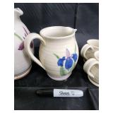 Iris Flowerware Ceramic Pitcher & Mug Set - 2 Pitchers, 4 Mugs Iris Flowerware Ceramic Pitcher & Mug Set - 2 Pitchers, 4 Mugs