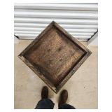 Wooden Pedestal Plant Stand - Square Top, Dark Stain, Vintage Wooden Pedestal Plant Stand - Square Top, Dark Stain, Vintage