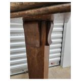 Wooden Pedestal Plant Stand - Square Top, Dark Stain, Vintage Wooden Pedestal Plant Stand - Square Top, Dark Stain, Vintage