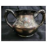 Barbour Silver Co. Quadruple Plate Tea Set - Floral Engraving & Decorative Plate Barbour Silver Co. Quadruple Plate Tea Set - Floral Engraving & Decorative Plate