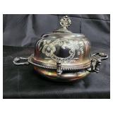 Barbour Silver Co. Quadruple Plate Tea Set - Floral Engraving & Decorative Plate Barbour Silver Co. Quadruple Plate Tea Set - Floral Engraving & Decorative Plate