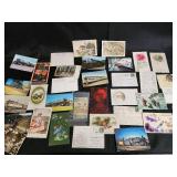 Vintage Postcards Collection - Assorted Greeting, Scenic, Floral & Train Cards Vintage Postcards Collection - Assorted Greeting, Scenic, Floral & Train Cards