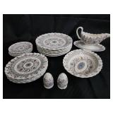 Copeland Spode Florence Dinnerware Set - Plates, Creamer, Gravy Boat, Salt & Pepper Shakers Copeland Spode Florence Dinnerware Set - Plates, Creamer, Gravy Boat, Salt & Pepper Shakers