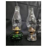 Glass Hurricane Oil Lamps (Lot of 4) Glass Hurricane Oil Lamps (Lot of 4)