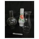 Glass Hurricane Oil Lamps (Lot of 4) Glass Hurricane Oil Lamps (Lot of 4)