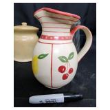 Crystal Cut-Glass Decanter Pair with Stoppers, Glass Tumblers & Ceramic Pitchers Crystal Cut-Glass Decanter Pair with Stoppers, Glass Tumblers & Ceramic Pitchers