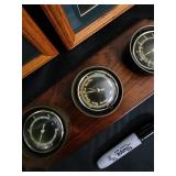 Bird of Paradise Prints in Oak Frames with Vintage Glassware Cabinet Bird of Paradise Prints in Oak Frames with Vintage Glassware Cabinet