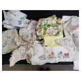 Vintage Embroidered Linen & Lace Textiles Collection - Floral & Crochet Details Vintage Embroidered Linen & Lace Textiles Collection - Floral & Crochet Details