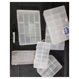 Clear Plastic Storage Organizer Boxes - 5-Piece Assorted Compartment Set Clear Plastic Storage Organizer Boxes - 5-Piece Assorted Compartment Set