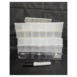 Clear Plastic Storage Organizer Boxes - 5-Piece Assorted Compartment Set Clear Plastic Storage Organizer Boxes - 5-Piece Assorted Compartment Set