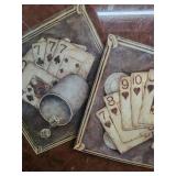 Bird Clock & Winter Landscape Print & Playing Cards Wall Art (Lot of 3) Bird Clock & Winter Landscape Print & Playing Cards Wall Art (Lot of 3)