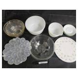 Corelle by Corning Microwaveable White Bowls & Royal Worcester Forget Me Not Fine Bone China Plate Corelle by Corning Microwaveable White Bowls & Royal Worcester Forget Me Not Fine Bone China Plate