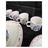 Snowman Holiday Dinnerware Set with Red Rim - Bowls & Mugs & Christmas Decor Snowman Holiday Dinnerware Set with Red Rim - Bowls & Mugs & Christmas Decor