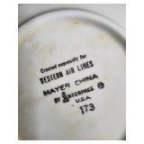 Decorative Porcelain Plates - Norman Rockwell, Betty Ross, Western Air Lines Mayer China Set Decorative Porcelain Plates - Norman Rockwell, Betty Ross, Western Air Lines Mayer China Set